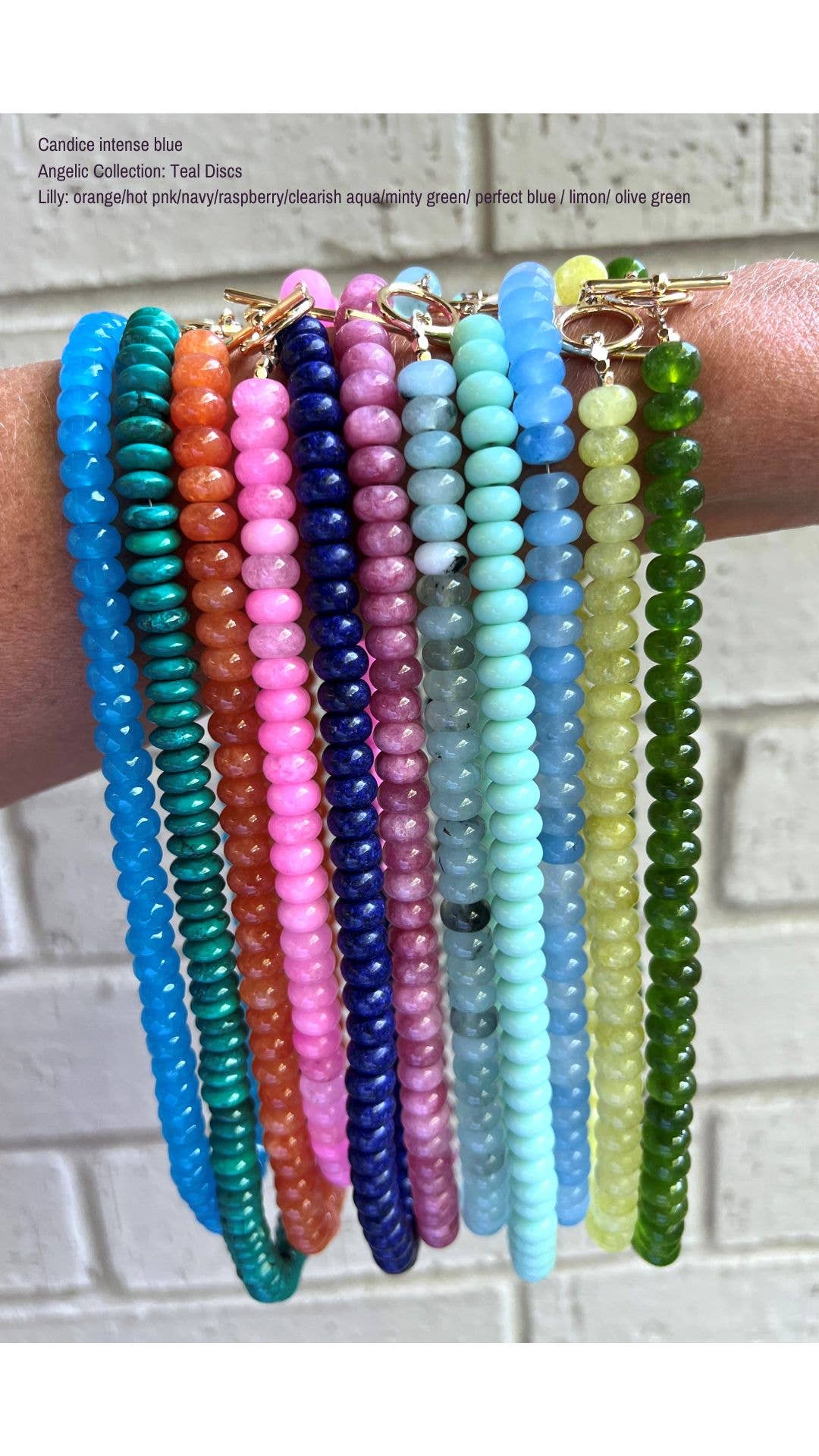 Sonya Renee Jewelry - Wholesale Beaded/Pearl Necklace - Lilly Gemstone Bead Necklace multi-color 8mm opals jade 18