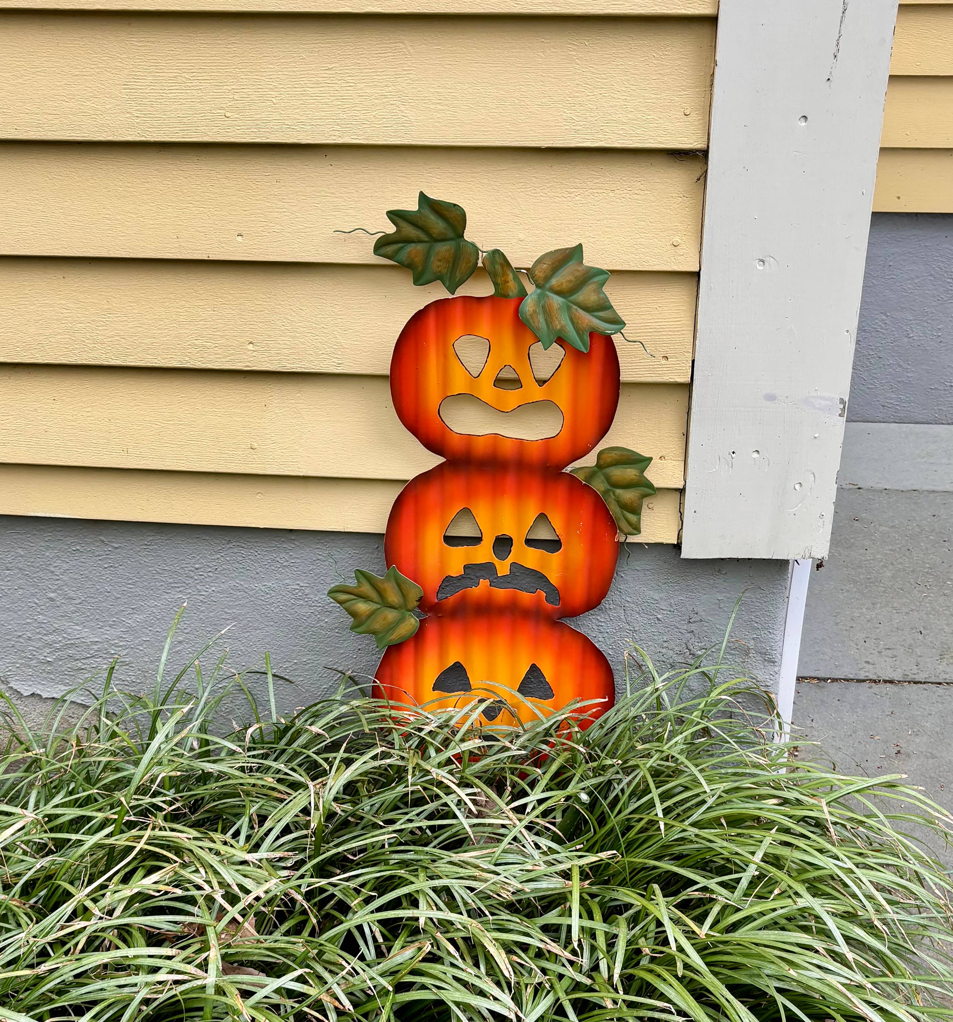 WORTH IMPORTS - Vente Piquets de jardin/pelouse - Piquet à citrouilles d'Halloween en métal de 28 po2