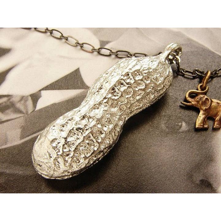 SORA DESIGNS - Wholesale Pendant/Charm Necklace - Life Size Circus Peanut Necklace- Antique Silver Version1