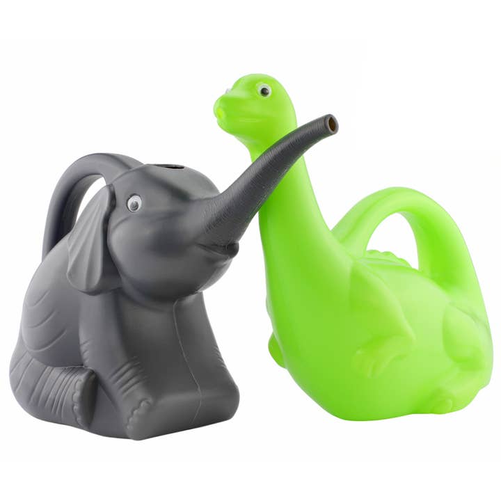 Kurated Korner – Großhandel Gießkannen – Cornucopia Elefanten- und Dinosaurier-Gießkannen Set aus 2 Stück