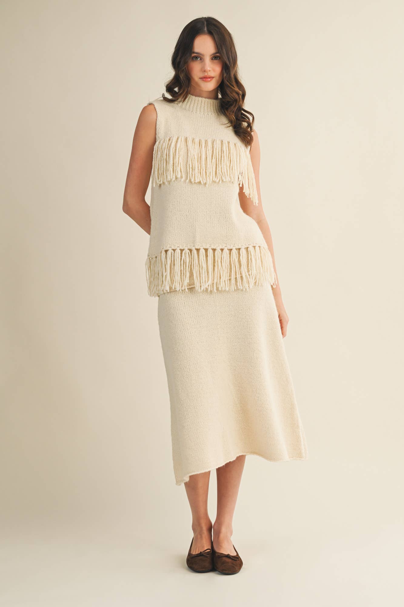 Mustard Seed - Vendita all'ingrosso Gonna - Donna - GONNA A TUBINO CON VOLANT PIEGATO9