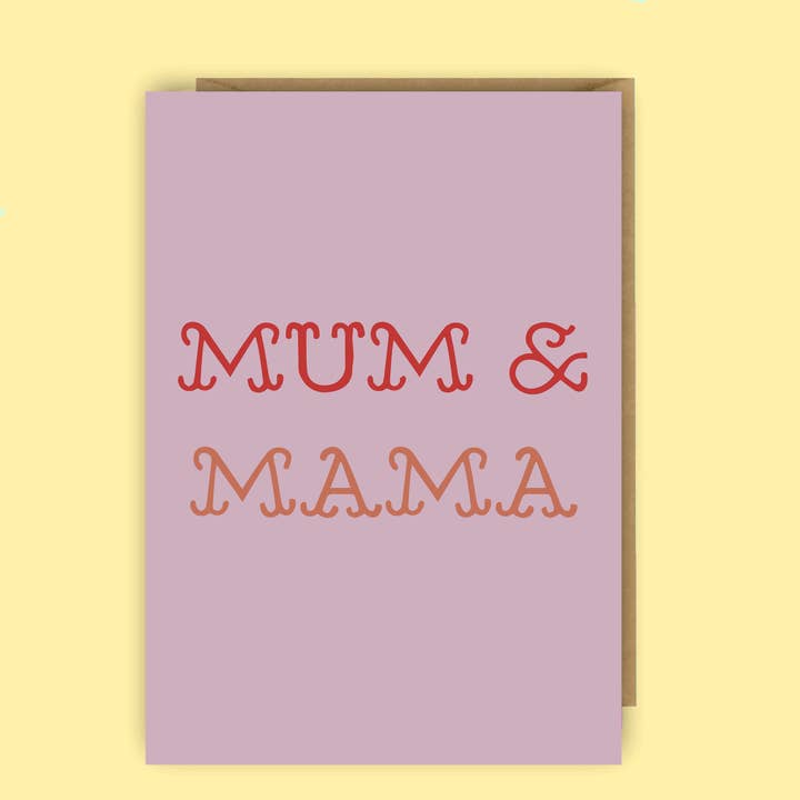 Carte de vœux de la fête des mères lesbiennes, Maman et Maman fête des mères pour la vente par The Queer Store