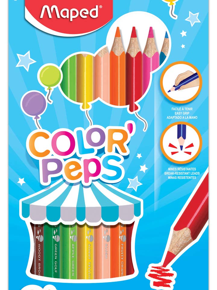 Color'Peps My First Jumbo Triangular Colored Pencils x12 for wholesale by Maped Helix USA