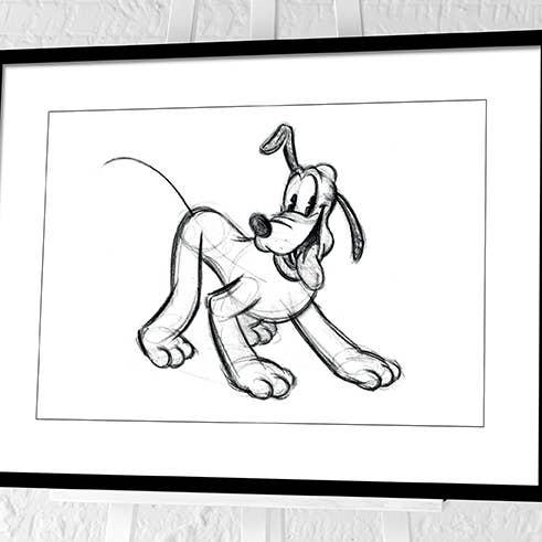 Pluto (Sketch) Pre-Framed Prints for wholesale by The Art Group