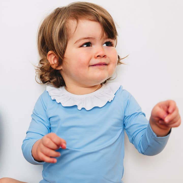 Hellblauer Rüschenkragen für den Großhandel von Happy Duck