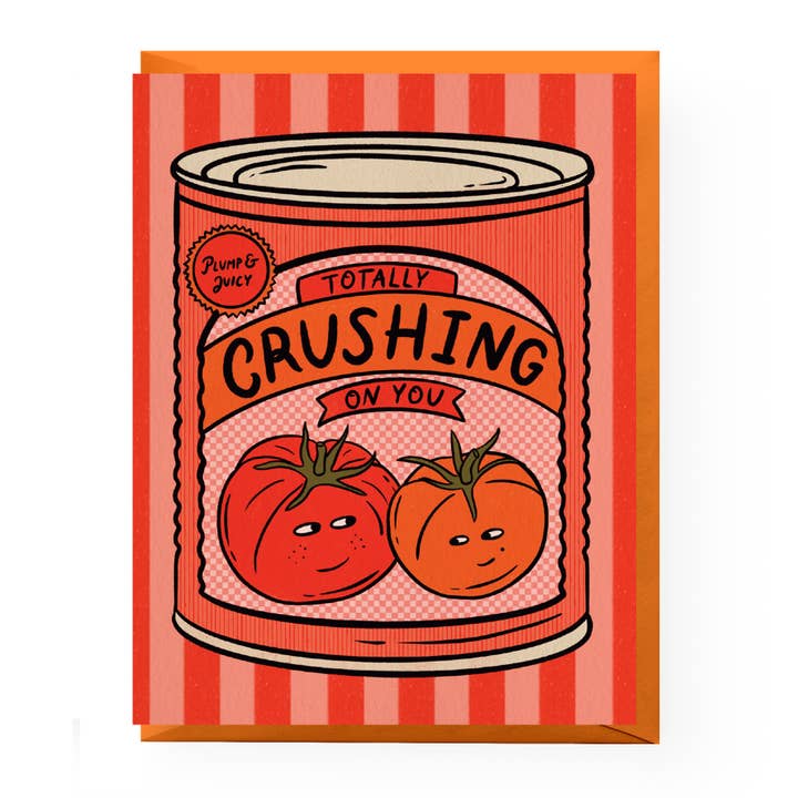 Crushed Tomato Love Card for wholesale by Boss Dotty Paper Co.