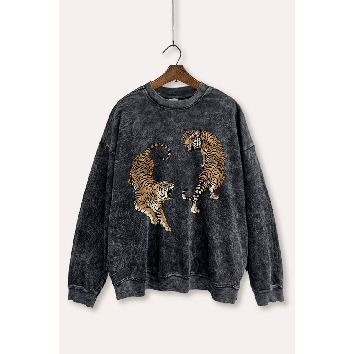 PINK NABI - Wholesale Graphic Sweatshirt - Women's - ROARING TIGERS MINERAL WASH GRAPHIC SWEATSHIRT5