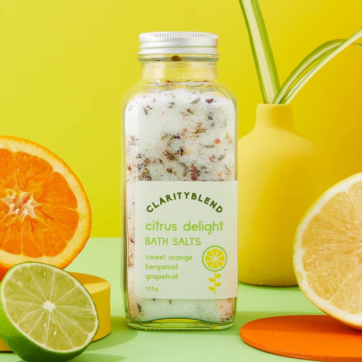 Citrus Delight Aromaterapi badesalt for engroshandel hos Clarity Blend Aromatherapy