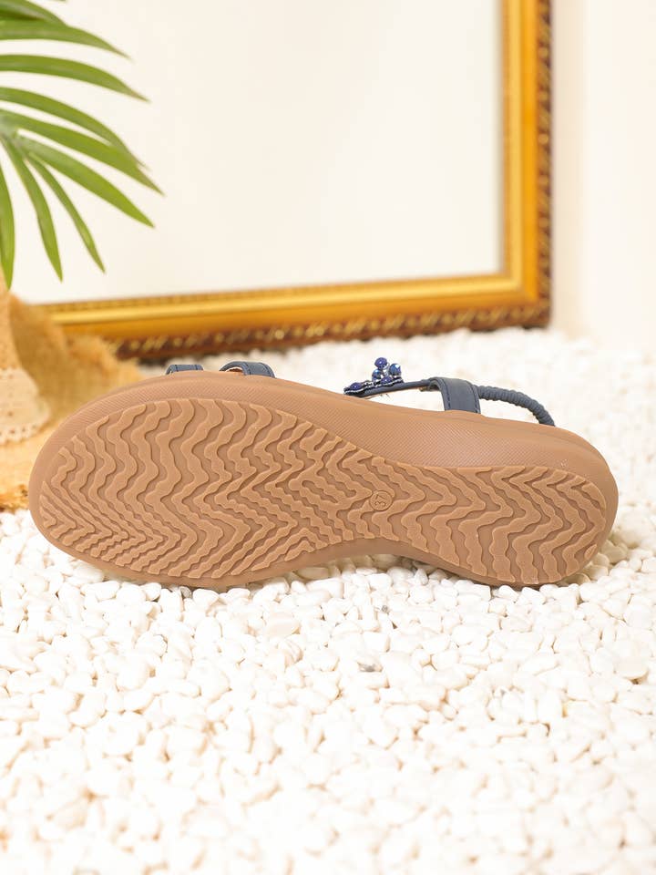 Rentoes – Großhandel Sandalen – Damen – Flache Damensandale mit Strassperlen JS698-1319