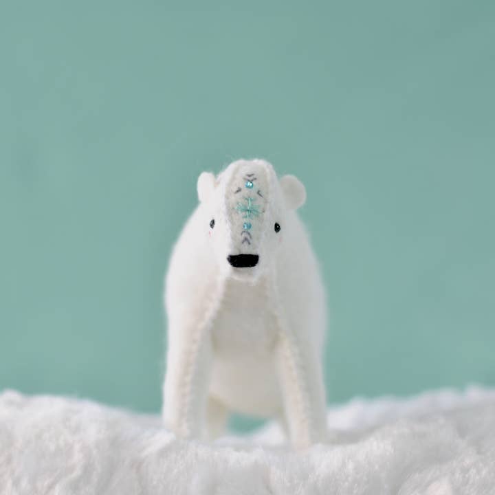 DIY Felt Sewing & Embroidery Craft Kit - Polar Bear for wholesale by DelilahIris Designs