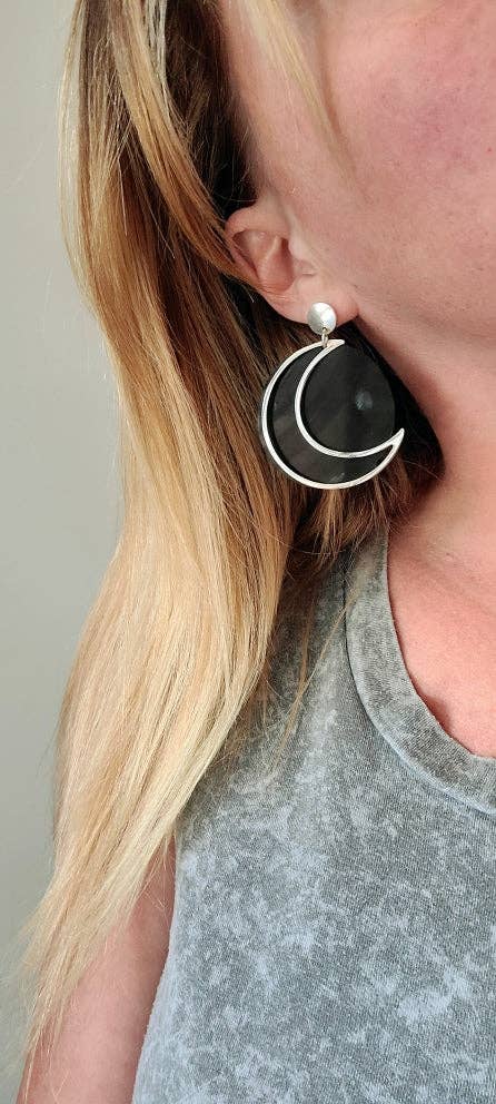 PNDLTN + CO – Großhandel Ohrhänger – Crescent Moon recycelte Vinyl-Schallplatten5