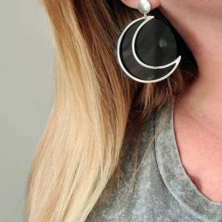 PNDLTN + CO – Großhandel Ohrhänger – Crescent Moon recycelte Vinyl-Schallplatten5