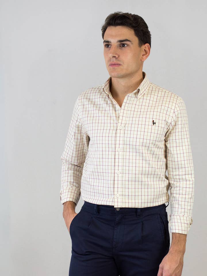 Camisa de xadrez em tons claros por atacado de Patadegayo