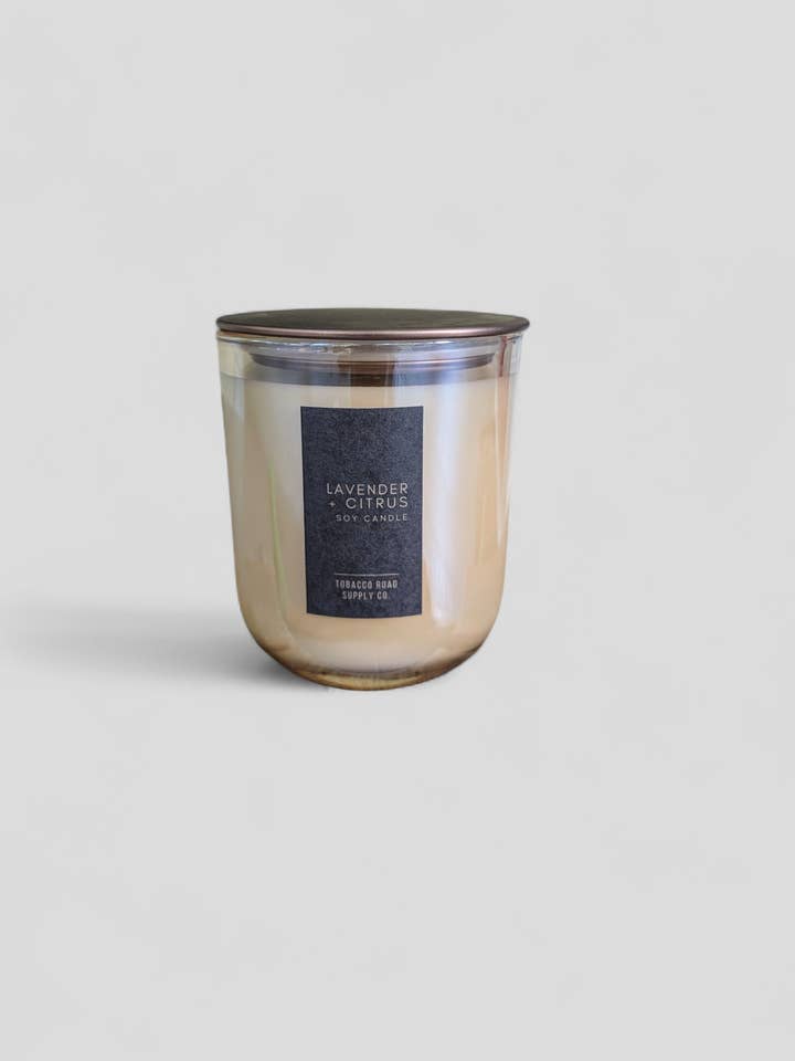 Vela de Soja de Lavanda + Cítricos - 12 oz. por atacado de Tobacco Road Supply Co.