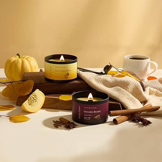 Living Good Candle Co. - Wholesale Jar/Filled Candle - Cinnamon Delight - Beeswax Candle Tin - Spicy Woodsy1