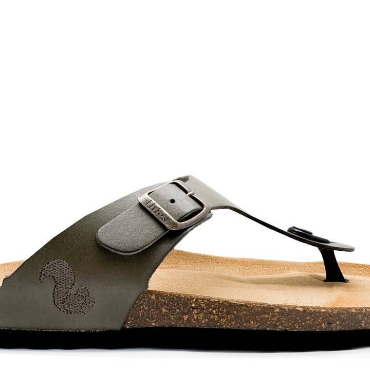 thies 1856 ® Eco-Leder-Zehensandale Wasabi für den Großhandel von thies