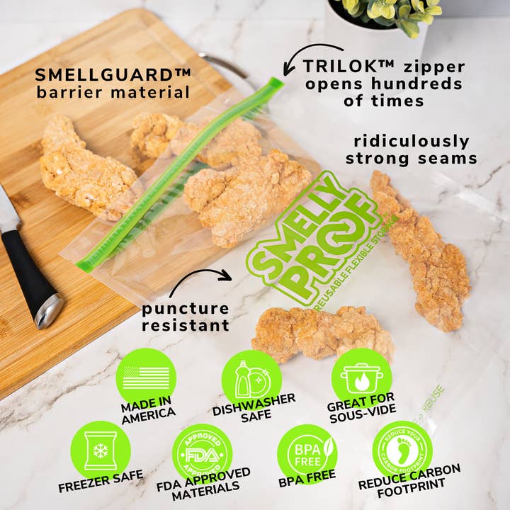 Smelly Proof Storage Bags - Wholesale Food storage wrap/bag - Reusable Gallon Size Super Bags - Box of 102