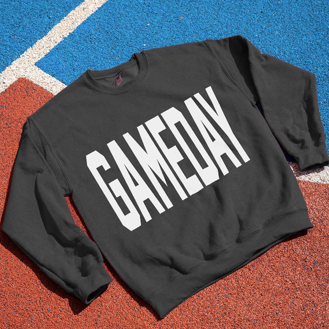 Fashion City - Wholesale Graphic Sweatshirt - Unisex - GAMEDAY Text OVERSIZE Logo Print Fleece Sweatshirt1