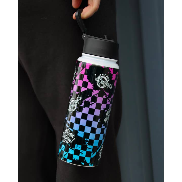 Off Road Vixens Clothing Co. - Wholesale Water Bottle - Checkered Water Bottle