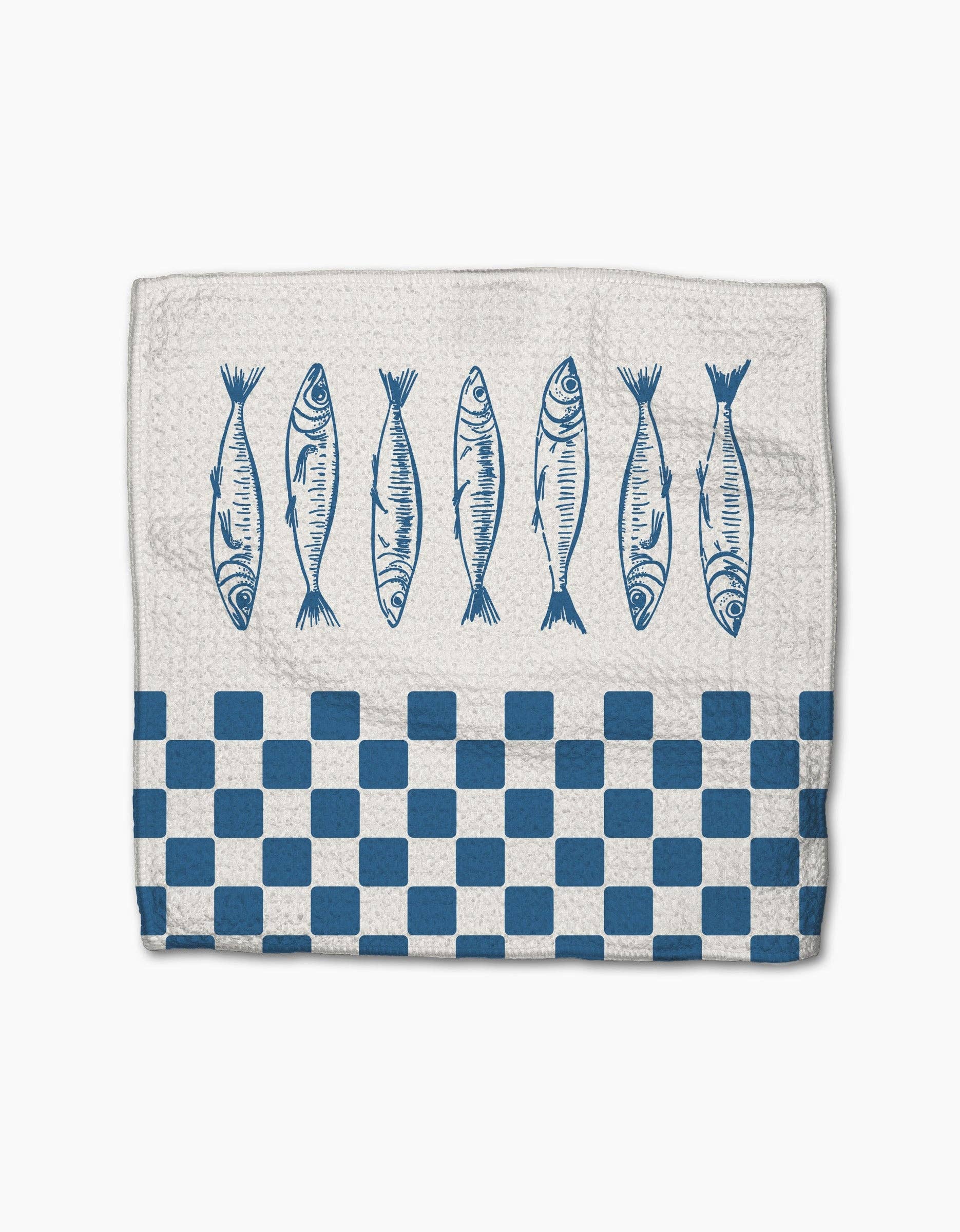 Geometry - Wholesale Dishcloth - Sardine Check Blue Dishcloth Set1