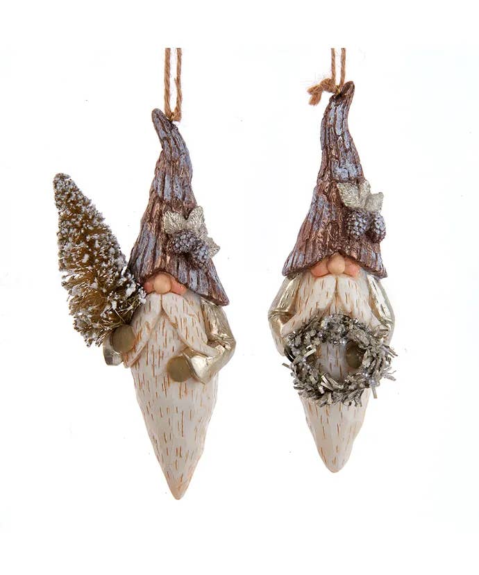 Kurt S. Adler, Inc. - Wholesale Ornament Set - 5.75"Resin Gnome Head Icicle Orn 2a