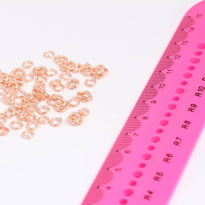 18 Ga 5mm Rosaguld Belagte Åbne Springringe, ROSE141 for engroshandel hos QueenJewelryM