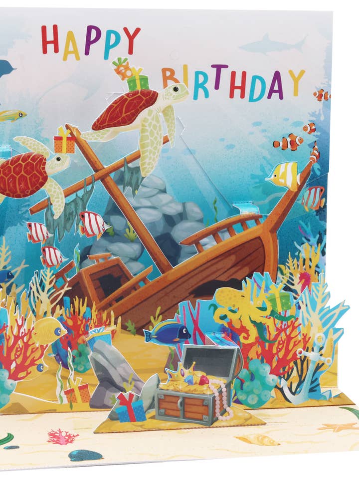 Biglietto pop-up grande Seabed Happy Birthday per la vendita all'ingrosso da parte di Party Partners