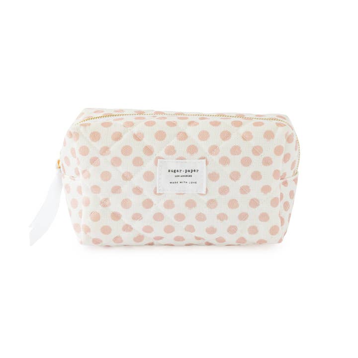 Sugar Paper - Wholesale Makeup/Cosmetic Bag - Small Cosmetic Pouch, Rose Polka Dot