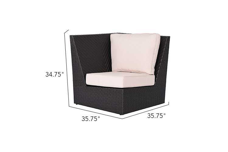 Beige Delano 5-Piece Wicker Sectional Sofa Set for wholesale on Faire5