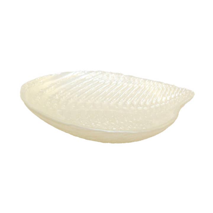 Hvid perlemorskål musling 14x13x2,5 cm for engroshandel hos AULICA