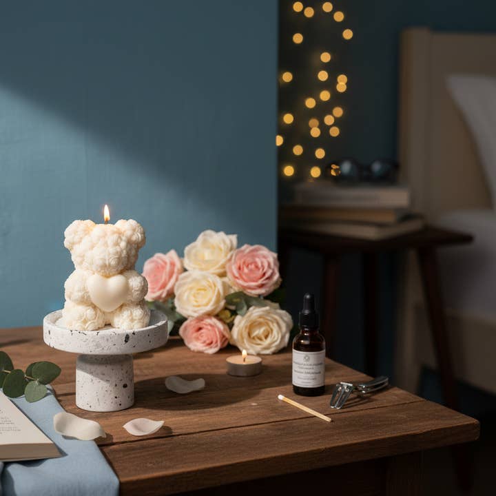 Crazy About Candles - Wholesale Novelty Candle - Handmade Rose Bear Candle - Unique Decorative Gift for Home Decor5