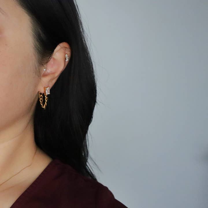 JESSA Jewelry - Wholesale Dangle Earrings - Nova CZ Chain Drop Earrings1