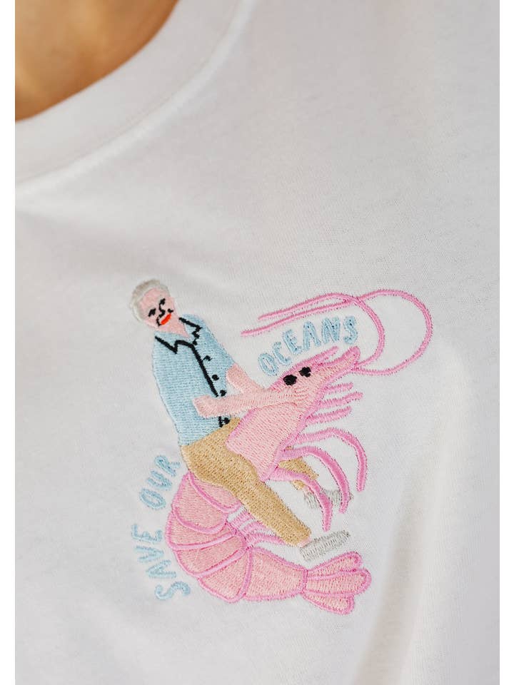 Limpet Store - Wholesale T-Shirt - Women's - David Attenborough Save Our Oceans Embroidered T-Shirt3