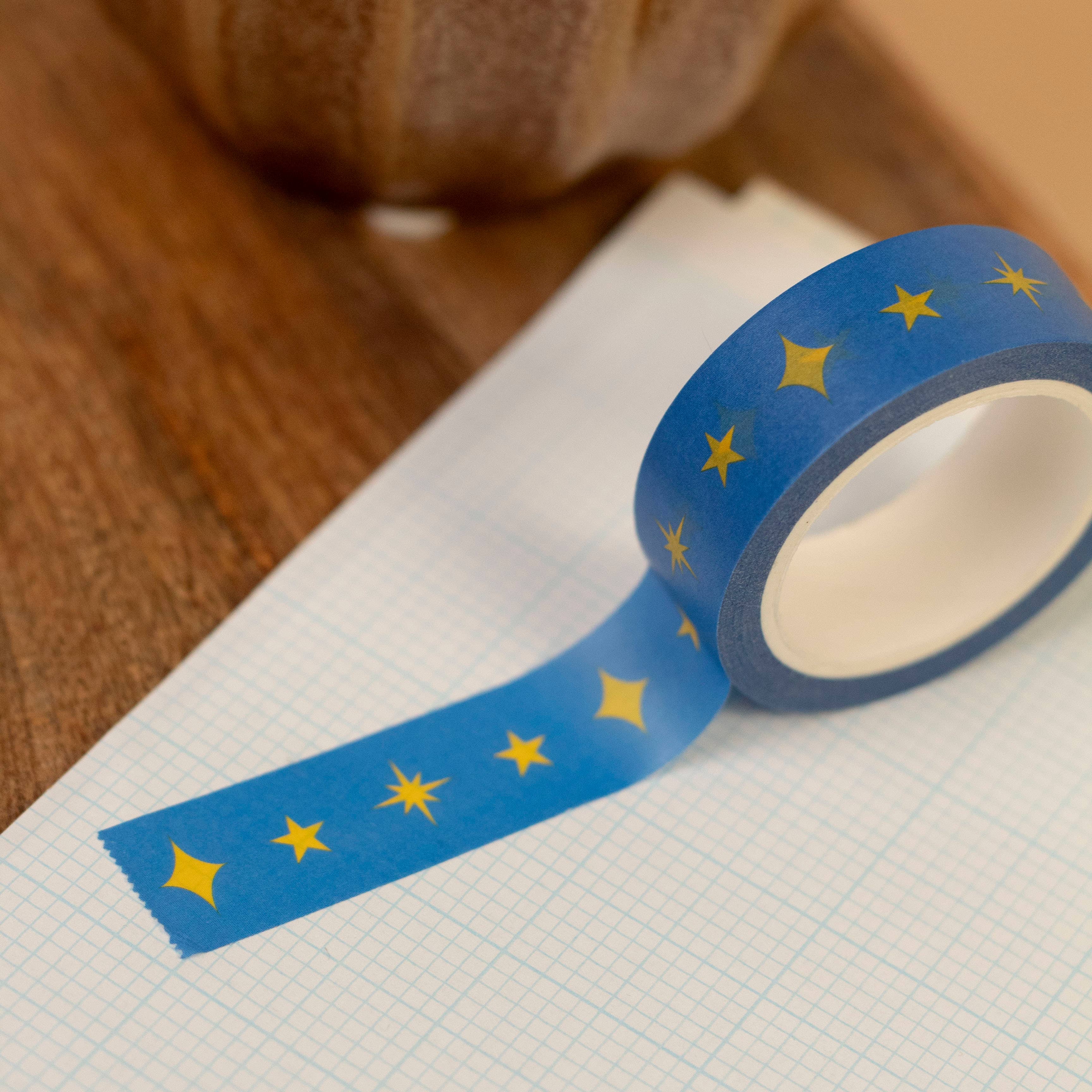 Lately Studio - Wholesale Washi Tape - Stars and Sparks Washi Tape | Blue & Yellow Paper Tape2