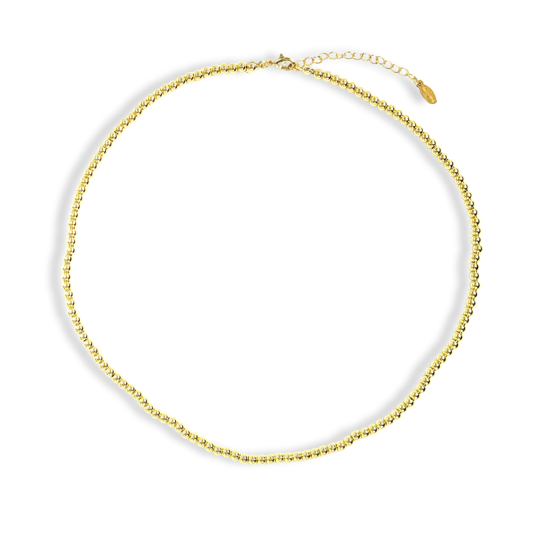 Savvy Bling - Wholesale Beaded/Pearl Necklace - 2-10mm Gold Beaded Necklaces10