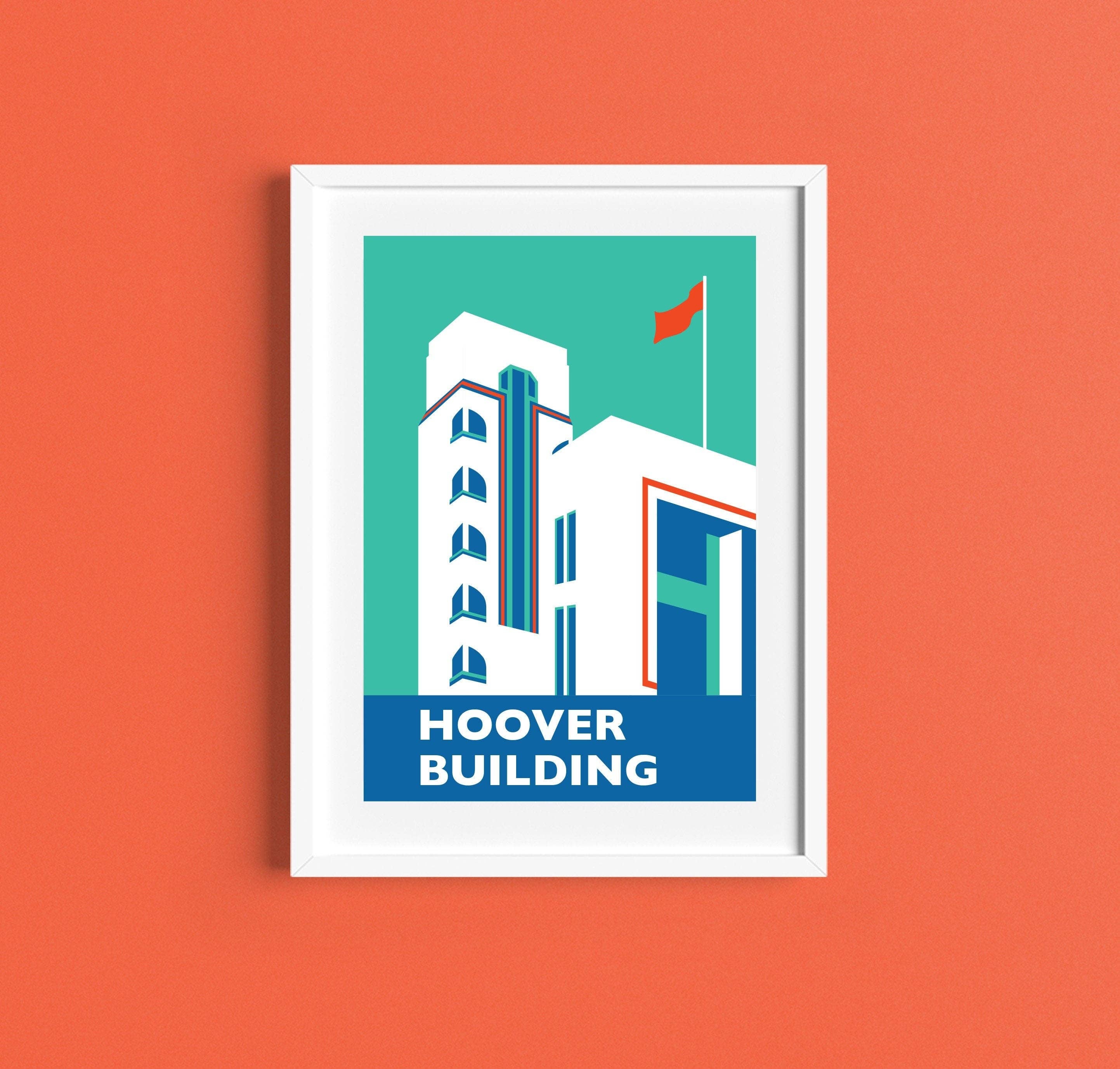 Rebecca Pymar - Wholesale Art Print - THE HOOVER BUILDING Travel Poster Print