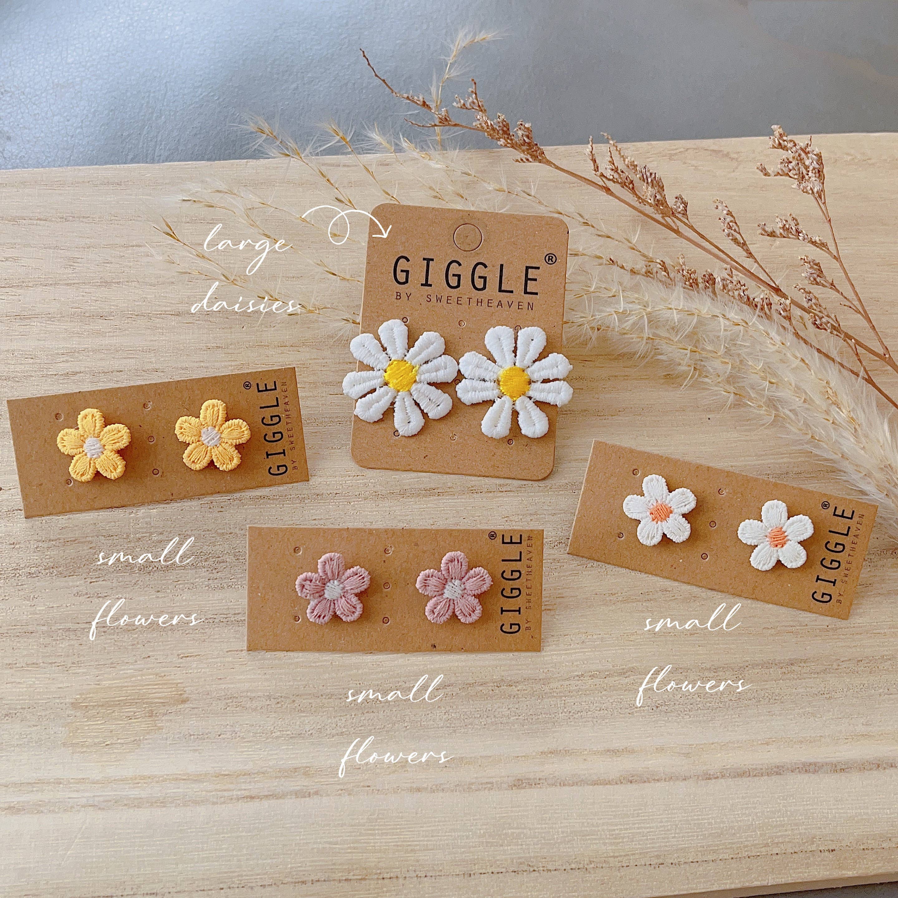 Giggle with Love - Wholesale Stud/Post Earrings - Embroidery Stud Earring| Handmade Thank You Gift| Spring Embroidery Studs| Book Mark Flower Stud|Bridesmaid Gift|Mother Day Gift8