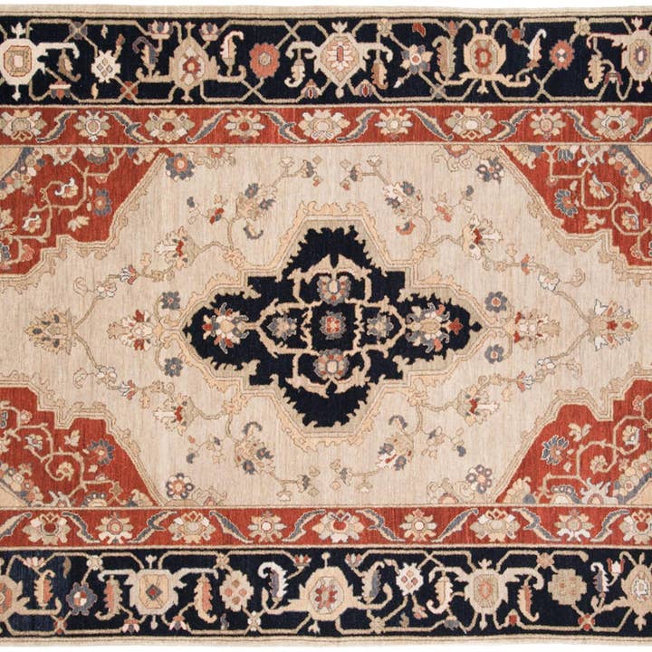 6x9 Tapis Vintage Design Arménien Serapi pour la vente par Nordic Breeze Beauty