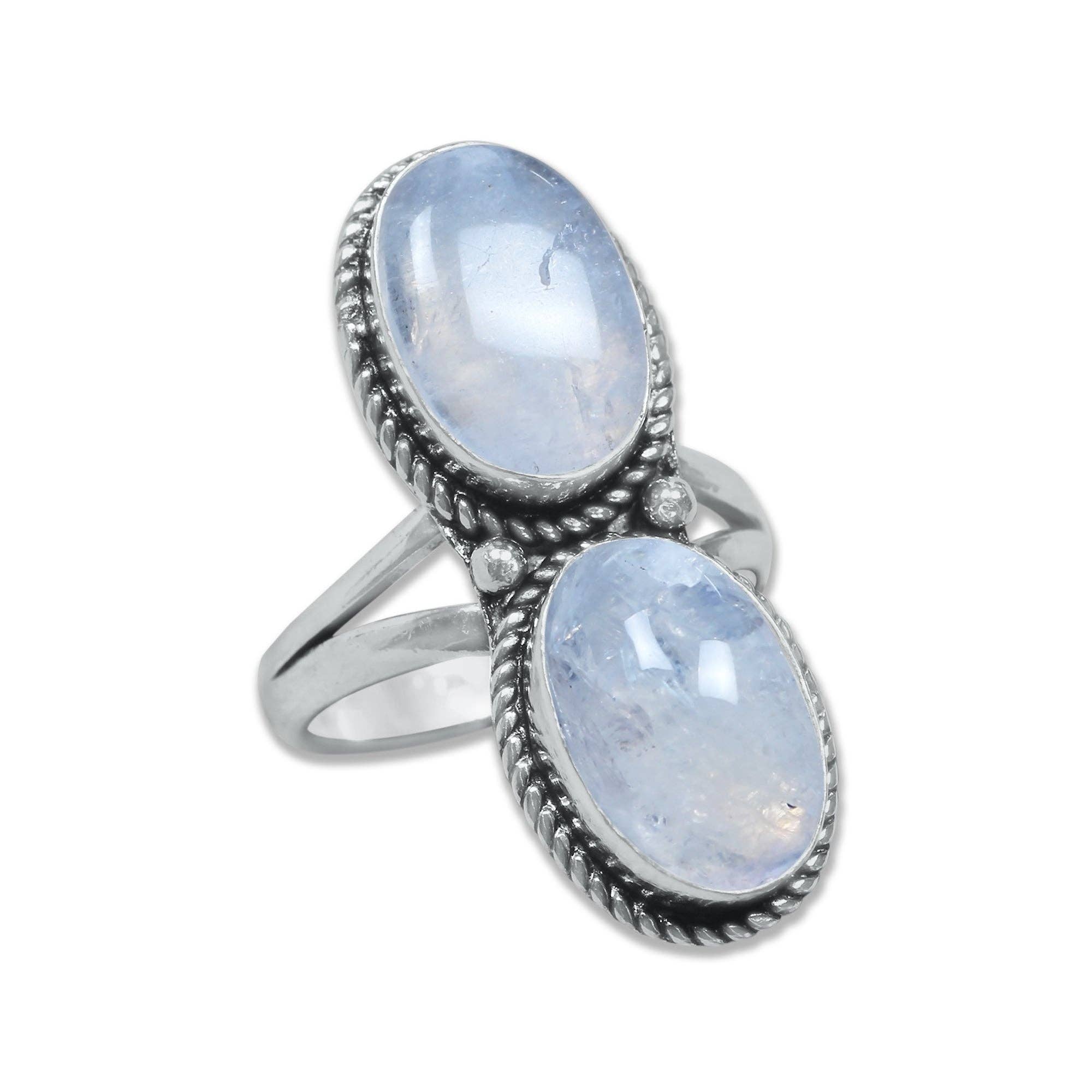 Handmade Jewels - Wholesale Cocktail/gelegenheidsring - Meerstenen Ringen – Handgemaakt, Zilvergeplateerd, Boho Stijl (Vaste Maten US 6–10)10