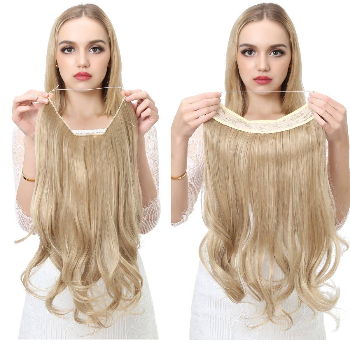 AK Brand - Wholesale Hair Extensions - 18 inch One-piece Wavy Curly Synthetic Hairpieces for Women12