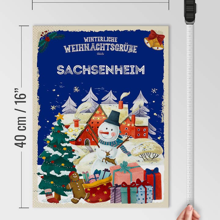 Femer - Wholesale Sign - Wooden sign for Christmas greetings Sachsenheim gift 30x40cm3