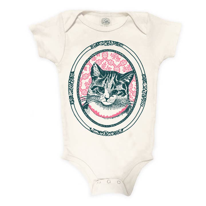 Kitty-Babybody aus Bio-Baumwolle — Natur und Rose für den Großhandel von loop collection