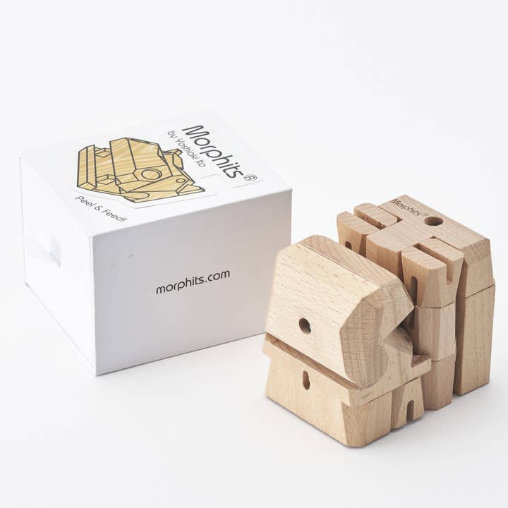 Yoshiaki Ito Design - Wholesale Wood Toy - Kids - Morphits ® Hippo Wooden Toy: Explore the Wild with Poseable1