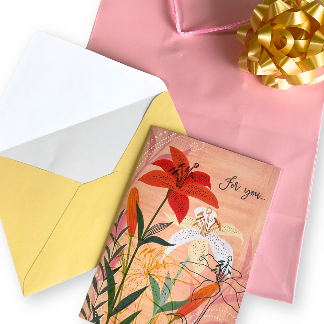 Designer Pop! - Wholesale Birthday Card - Stargazer Lilies 3D Birthday Card Pop-Up Lily Bouquet Design4