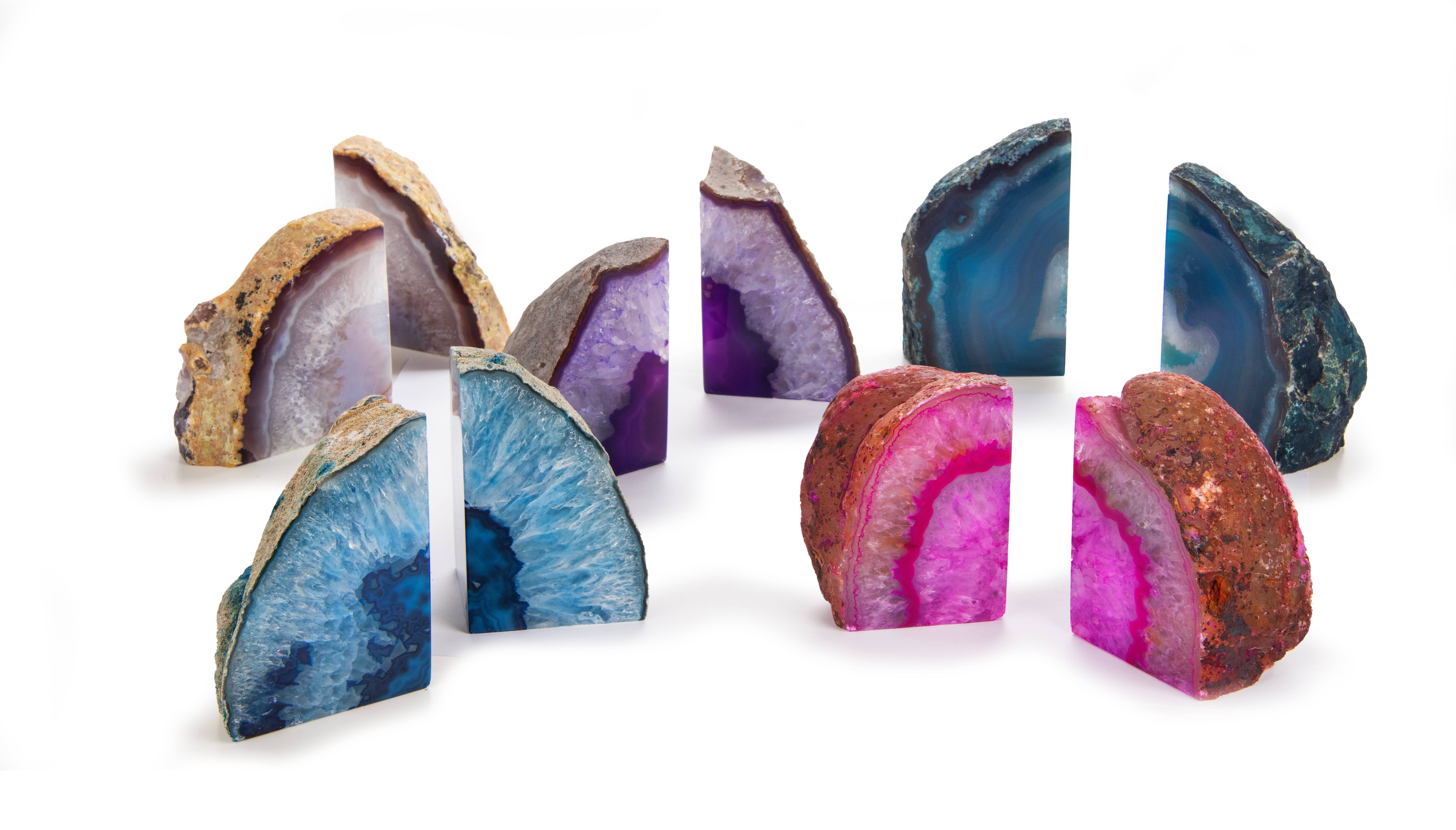 British Fossils - Wholesale Bookend - 4-5" Agate Bookends3