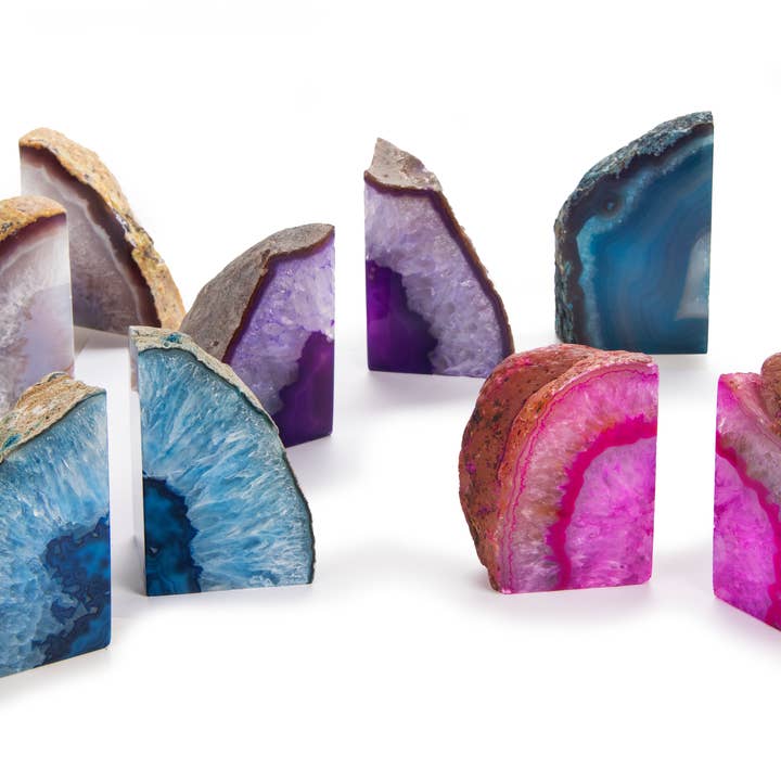 British Fossils - Wholesale Bookend - 4-5" Agate Bookends3