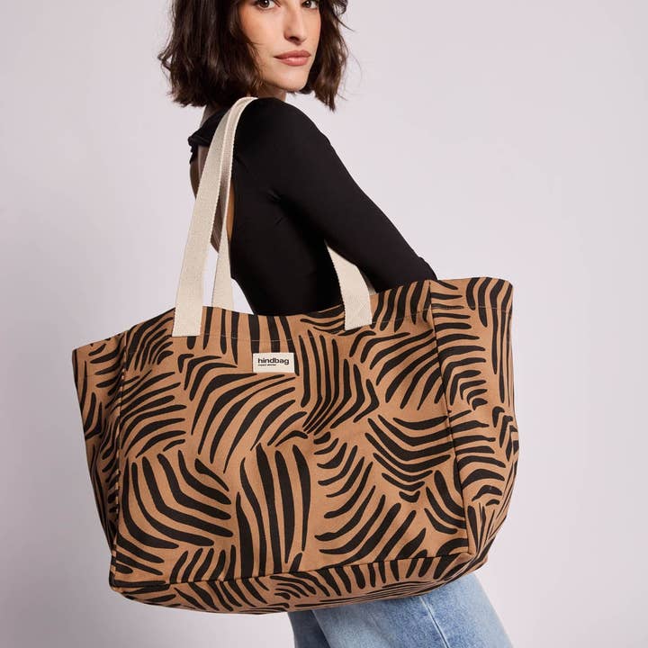 Hindbag - Wholesale Tote Bag - Women's - Claude Zebra Cinnamon Tote Bag