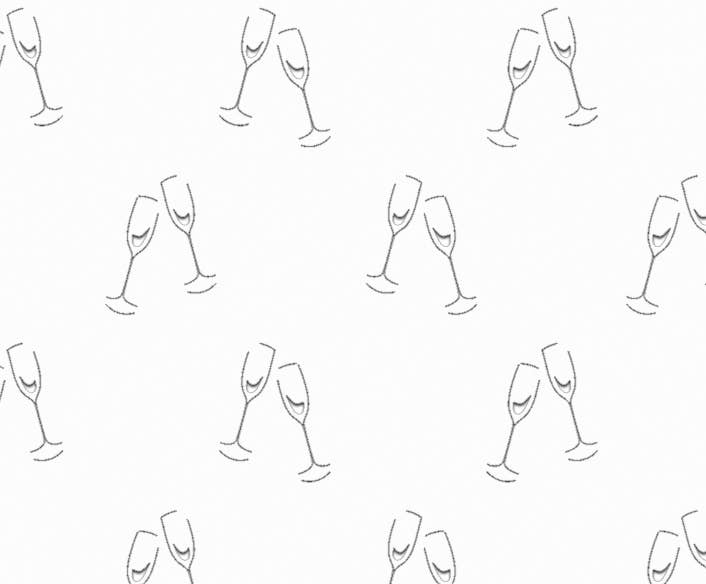 URSUS® / Buntpapierfabrik Ludwig Bähr GmbH & Co. KG - Wholesale Flat Wrap - Silhouette cardboard “champagne glasses, white”, 23 x 33 cm0