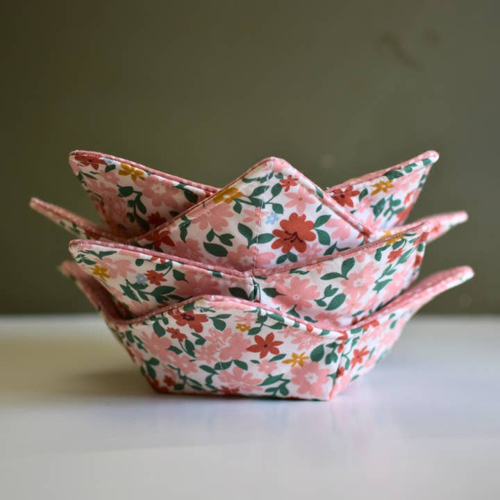 Mauve Floral Bowl Cozy | Boho Inspired Print for wholesale by The Hippie Stitchie