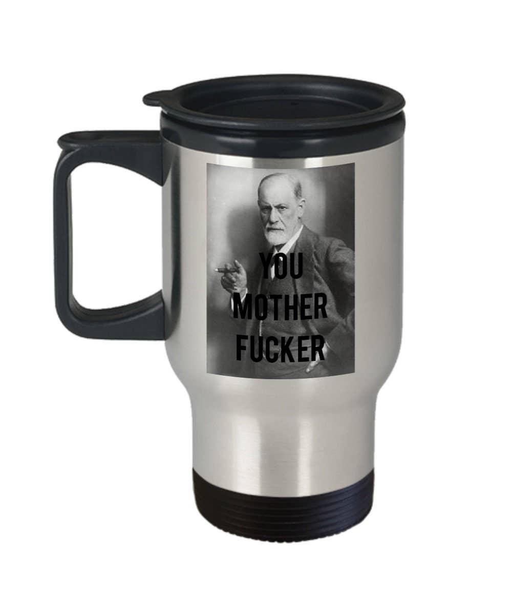 CustomHappy - Wholesale Insulated Mug/Tumbler - Sigmund Freud Pun Travel Mug0